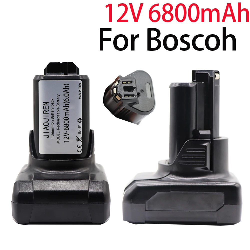 

12V 6800mAh Li-ion BAT420 Replacement Batteries For Bosch BAT411A BAT412 BAT413 BAT412A 10.8V Max Power Tools Battery