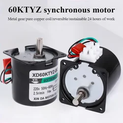 1pc Eccentric shaft motor 220v small motor pure copper 14W reverse rotation low speed slow permanent magnet synchronous motor