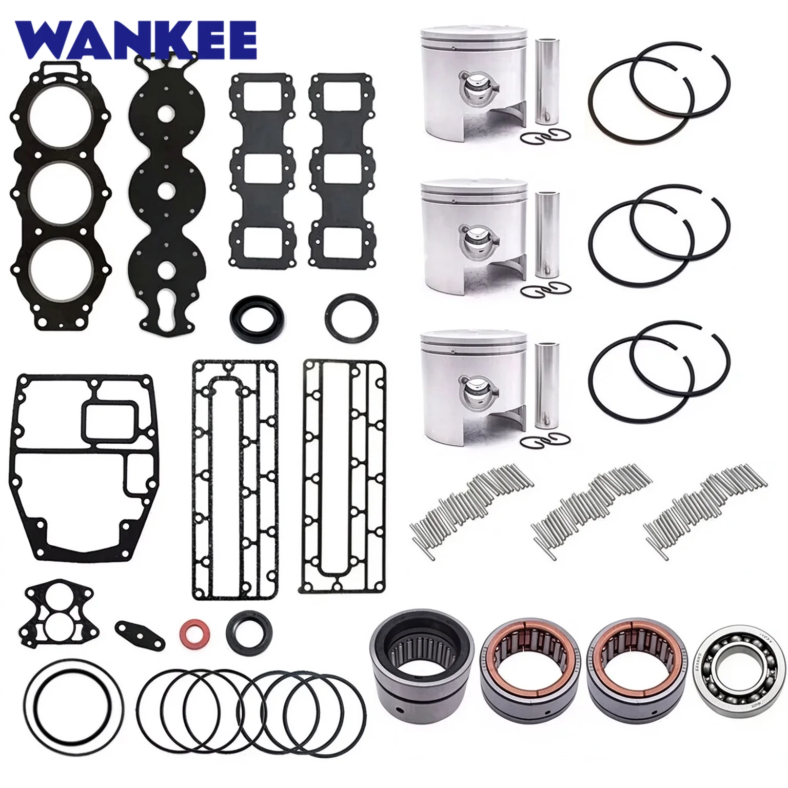 Crankshaft Power Head Rebuild Kit STD 6H1 for Yamaha 2-Stroke 90HP 3 Cylinder 90AET Outboard