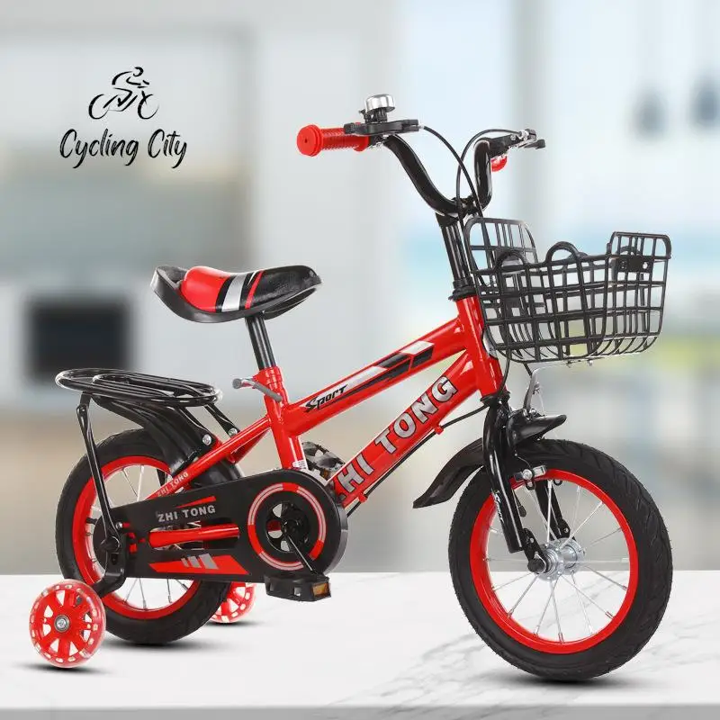 Bicicleta de ciudad de ciclismo para niños de 2 a 6 años, bicicleta para bebés con asiento trasero, bicicleta para niños de 12 a 18 pulgadas con botella de agua