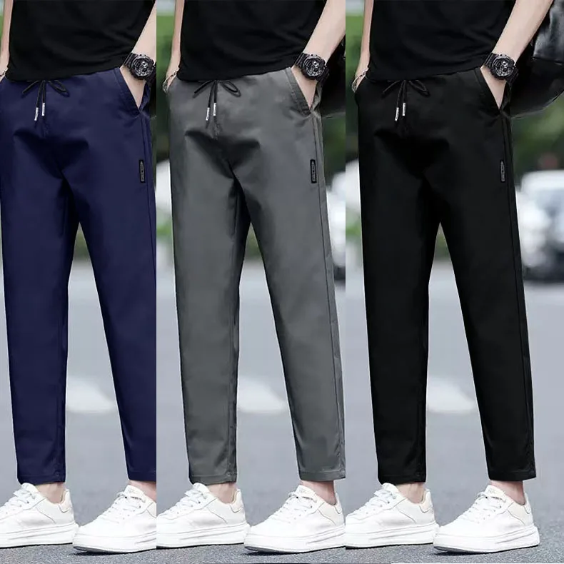 

Men's Casual Fleece Lined Pants Straight Leg Loose Fit Long Trousers Outdoor Wear Autumn Sports Pants mid Youth