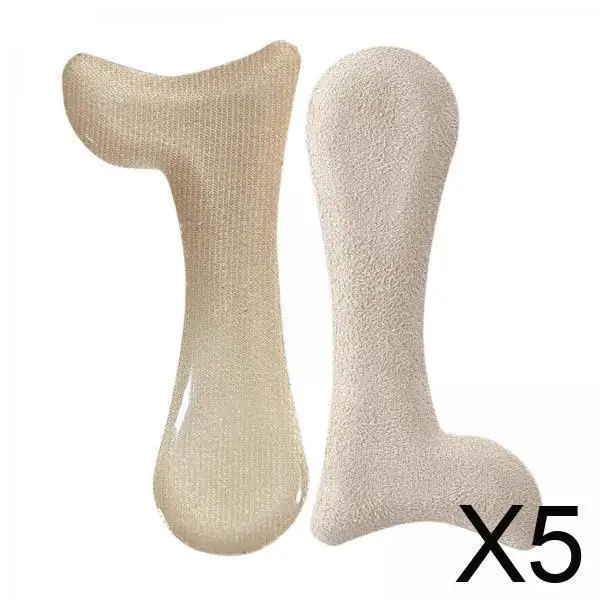 

5x2 Pieces Arch Insoles Self Adhesive Universal Multifunction Gel Arch Support Velvet Apricot S