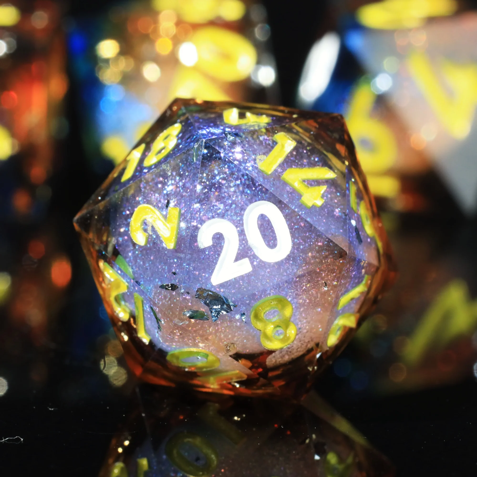 

Набор кубиков MINI PLANET с жидким сердечником, смоляные кубики ручной работы для TRPG Dungeons & Dragons, набор кубиков DND, MP76 Shatter the Void, 7 шт.