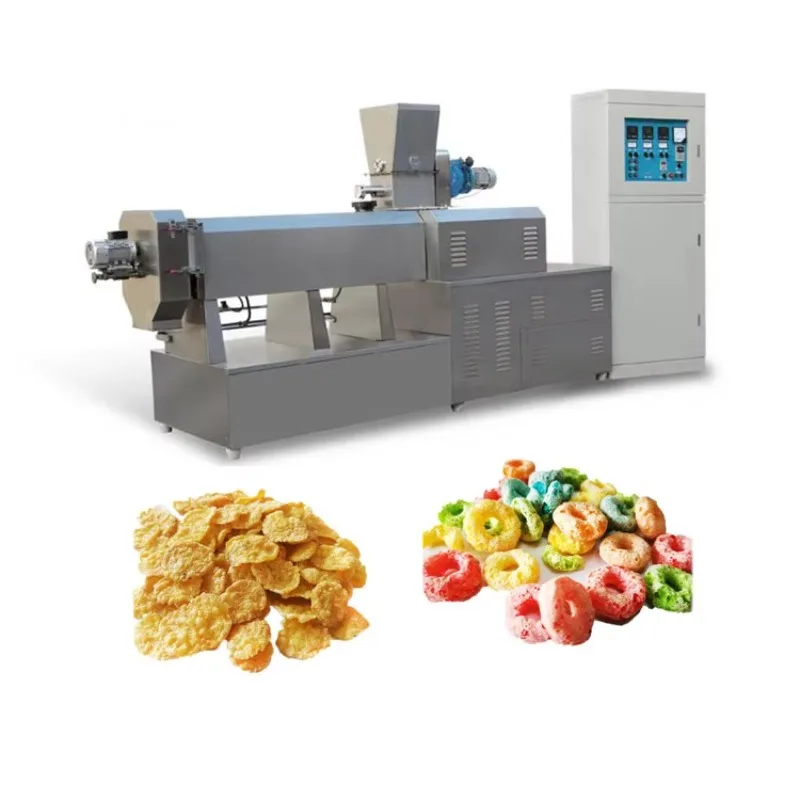 Customized High Efficiency Crunchy Snack Processing Extruder Line Automatic Corn Flake Production Machine
