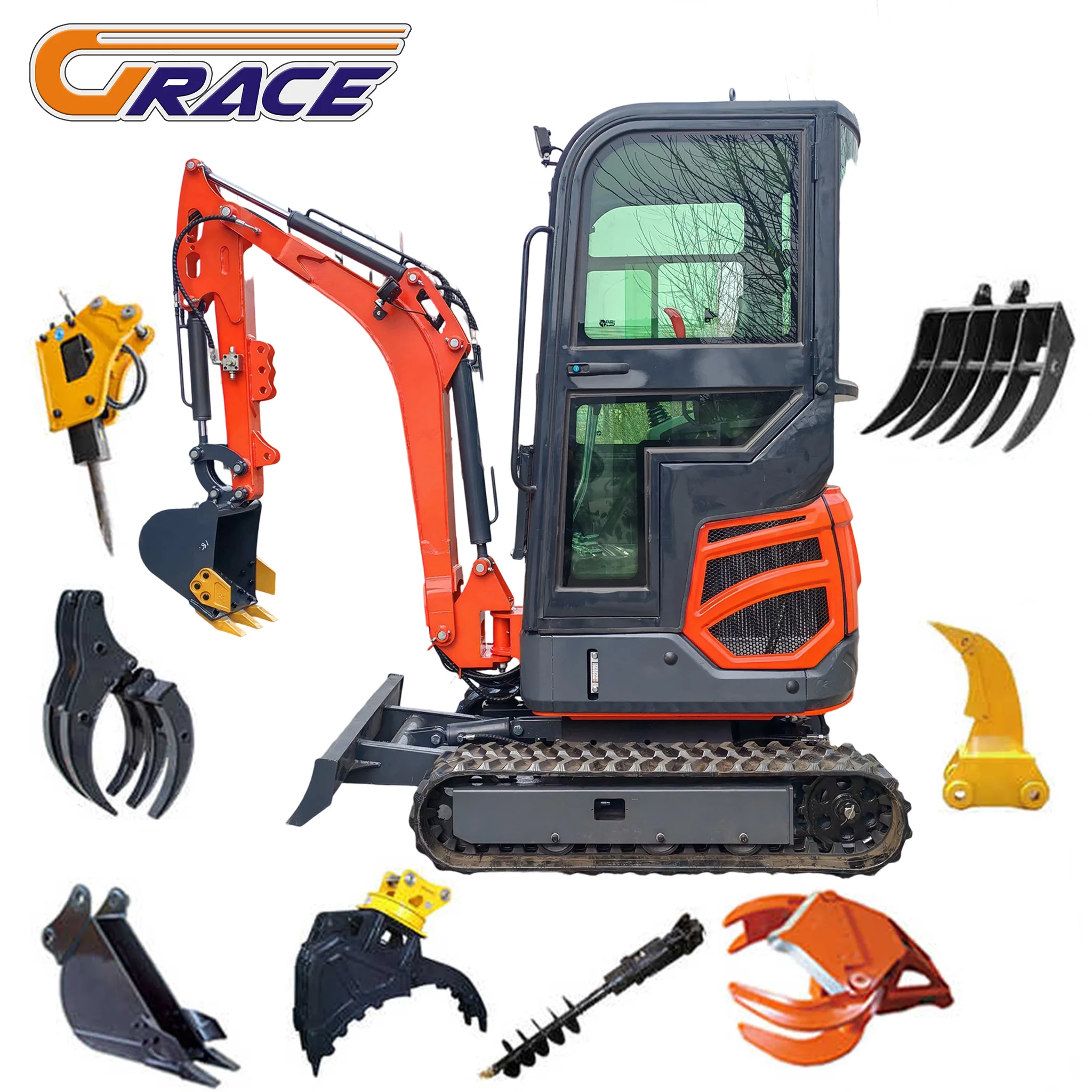 

Hot Sales Mini Excavator EPA Engine Kubota 2 Ton Crawler Micro Digger 1 Ton 2 Ton Farm Small Excavator for Sale