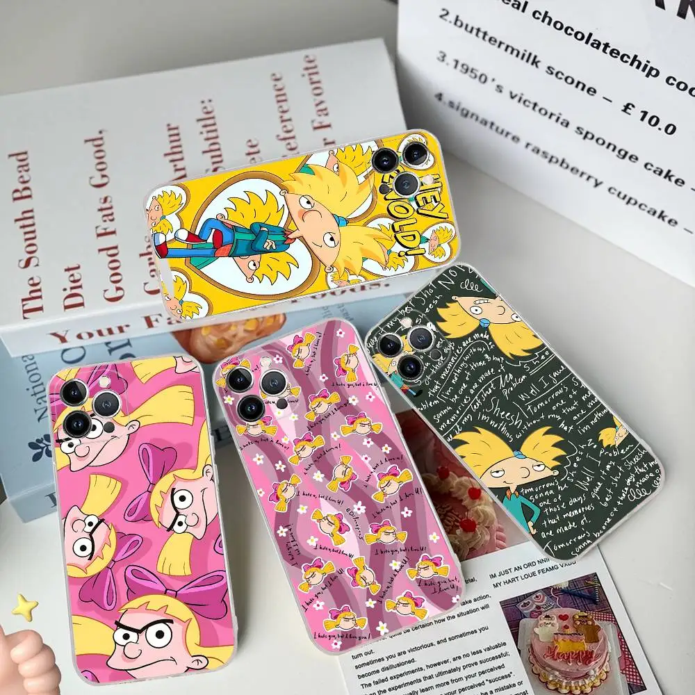Funda para Teléfono H-Hey A-Arnold Helga Bonito para iPhone 17 16 16e 15 14 13 12 11 Pro Max Mini Plus
