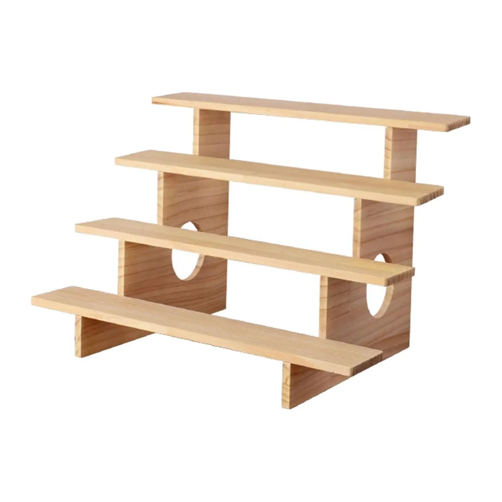 

Wooden Display Riser Stand Spice Rack for Cosmetic Figurine Toy Bottles Jars