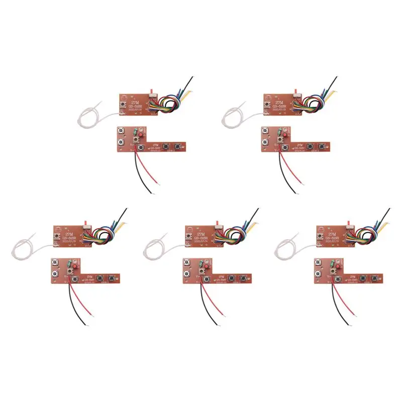 ABUM-10PCS 5CH RC Remote Control 27Mhz Circuit PCB Transmitter And Receiver Board Car Radio System Accessories 20-25M