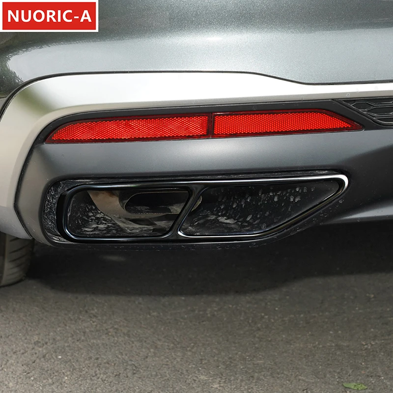 

Stainless Steel Tail Throat Exhaust Frame Decoration Cover Trim For Audi A4 B9 A5 2020-2021 Car Styling Exterior Accessories