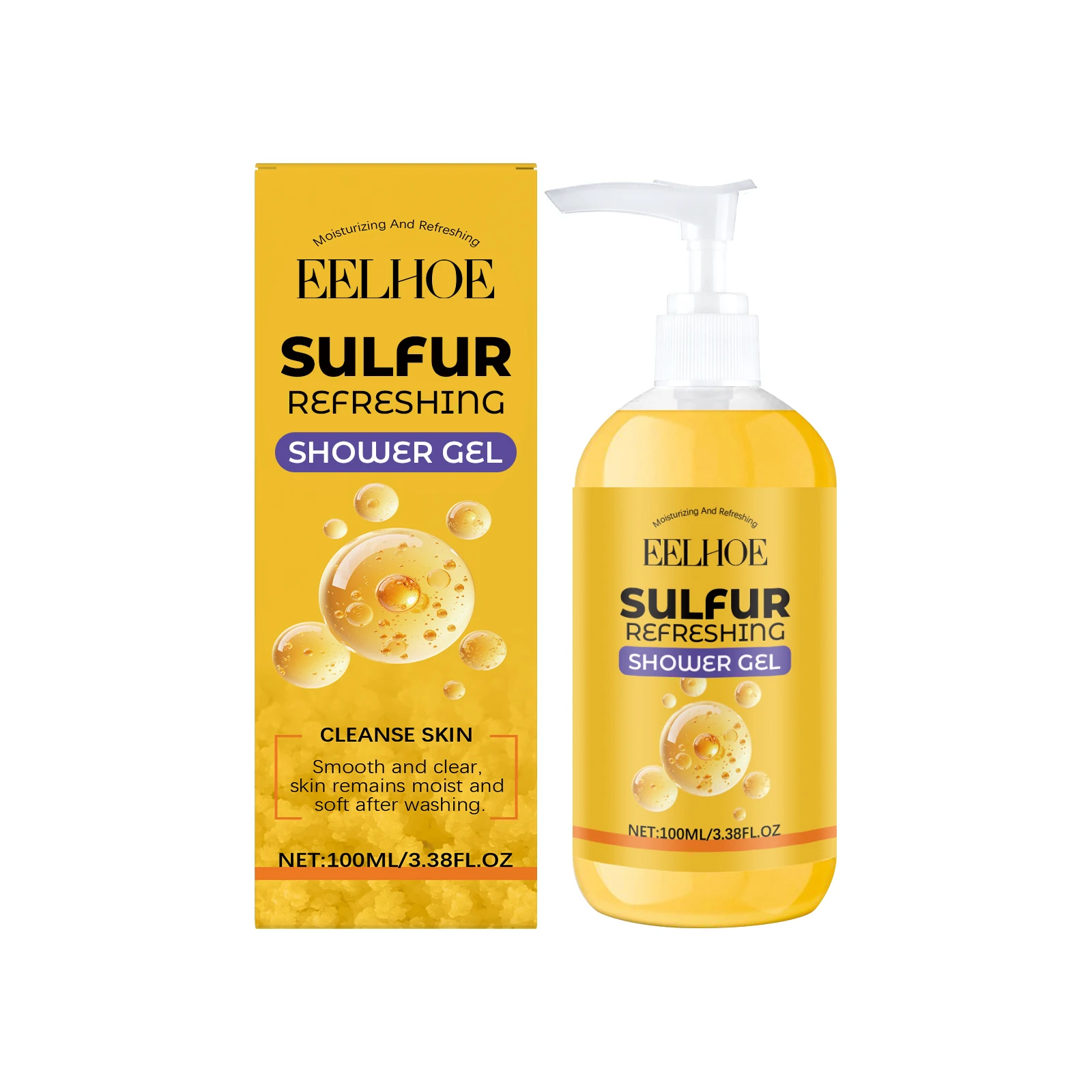 

Sulfur Refreshing Shower Gel - Moisturizing Body Wash for Smooth & Clear Skin | Purifying Sulfur Formula Gently Cleanses