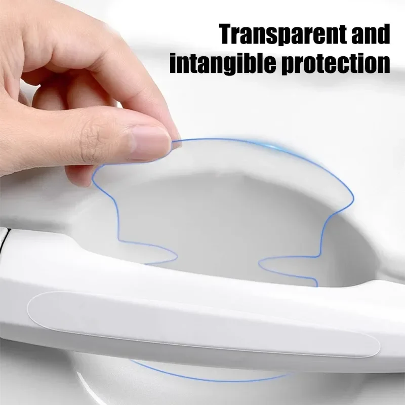 Invisible handle protection rubber strip anti-collision and scratch protection 4/8pcs transparent door handle sticker