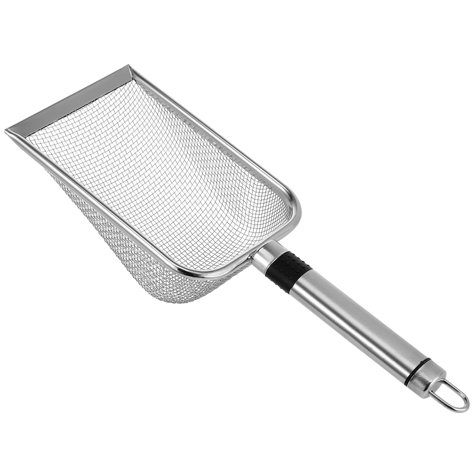 

Stainless Steel Scoop Non Stick Easy Sand Sifter Pet Metal Cat Litter Scoop Supplies Metal Litter Box Scooper