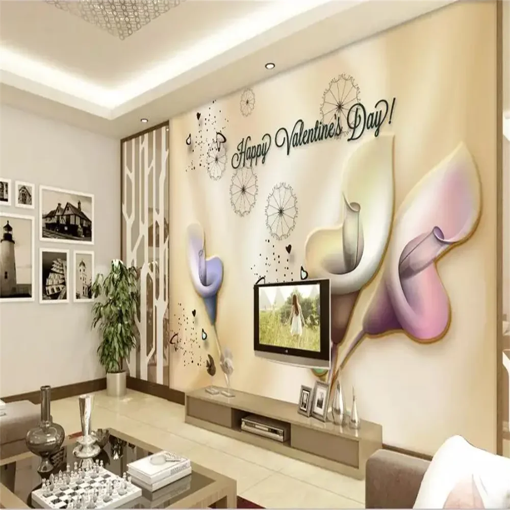 

Custom silk flowers photo wallpaper for wall covering TV background wall painting 3D mural wallpapers for living room Stickers