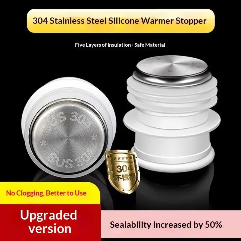 5Pcs Thermos Bottle Stopper Replacement Food Grade Hot Water Cap Stainless Steel Silicone Kettle Cover Accessory