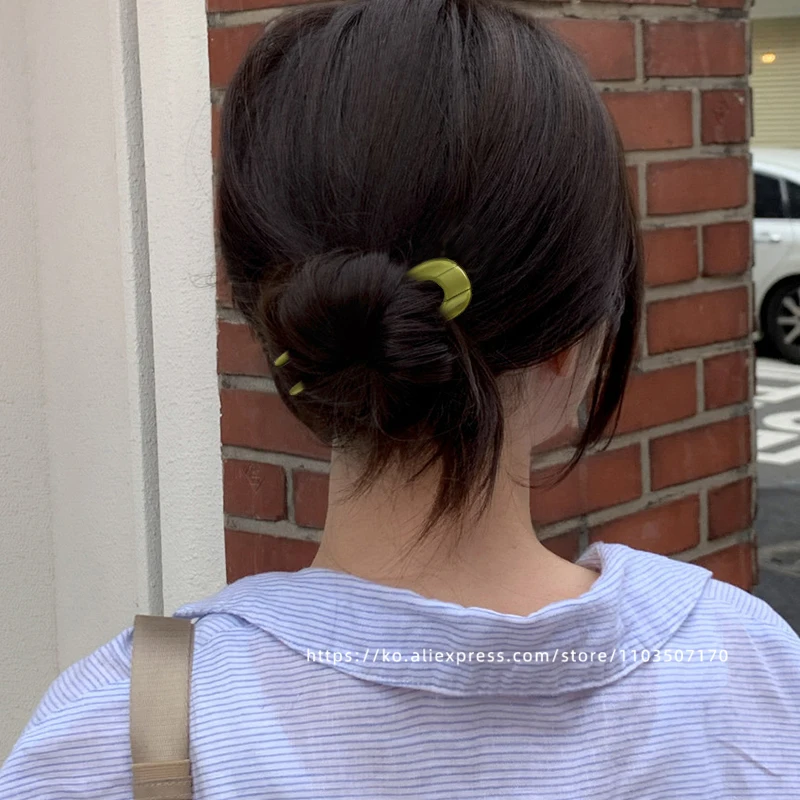 South Korea France Gold Label Blogger Same Small U-shaped Hairpin French Princess Head Maruko Head Flower Bud Hair Insertion