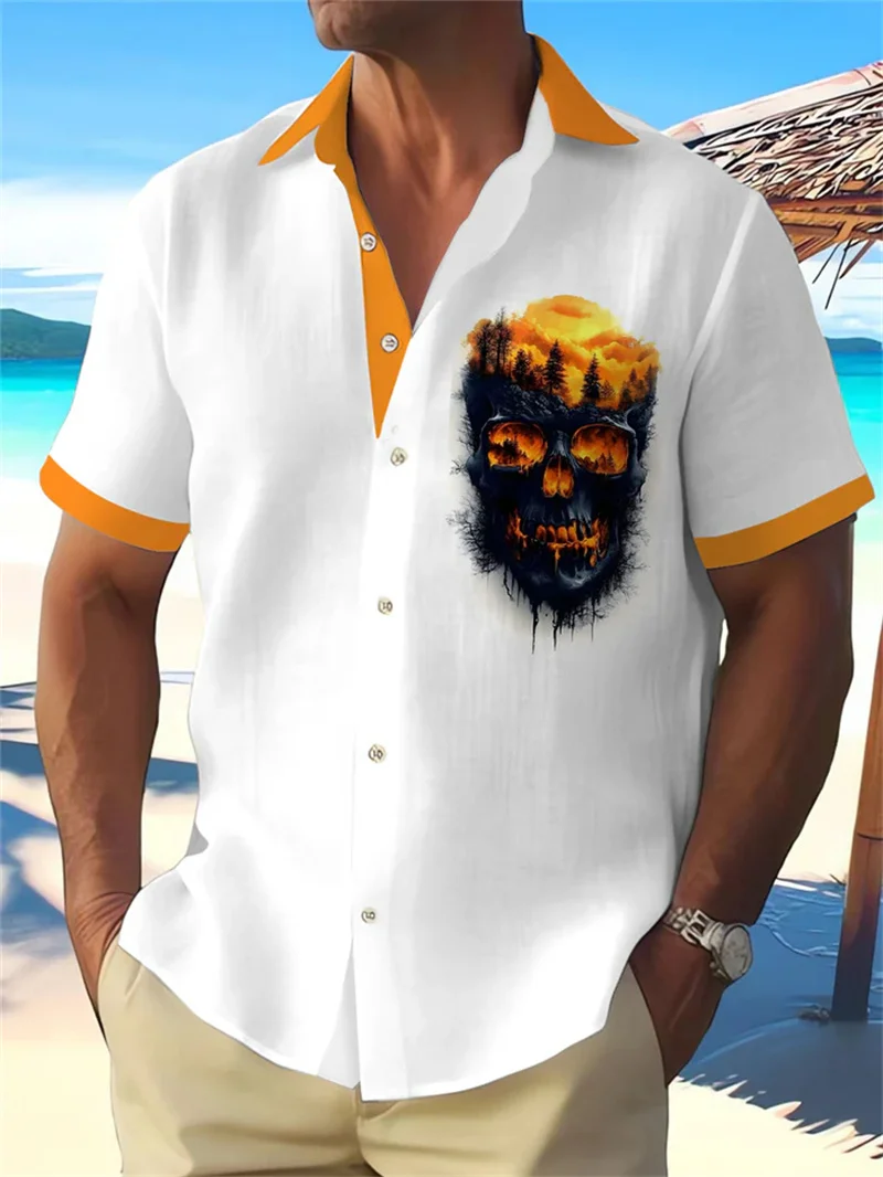 

Summer Parrot 3D Printed Shirt Men's Fashion Shirt Single breasted Short sleeved Hawaiian Shirt Men's New Style