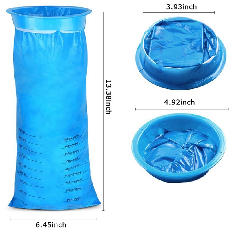 90Pcs 1000Ml Vomit Bags Motion Sickness Bags Blue Emesis Bags Disposable Rod Bags For Car Jute Bag Travel