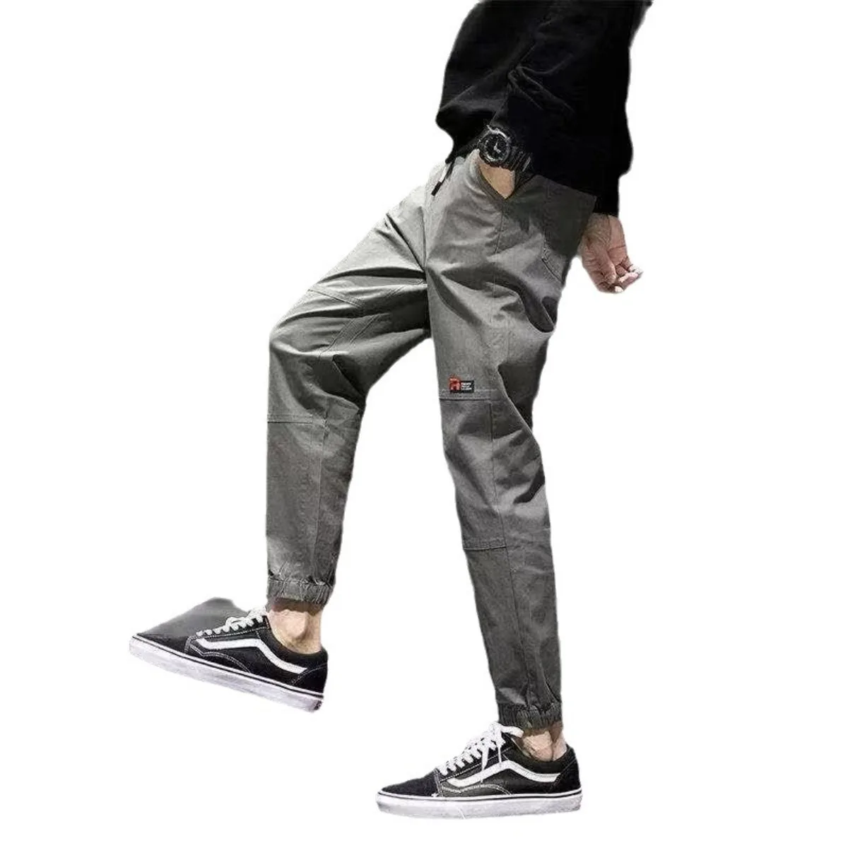 

Classic Men's Pants Drawstring Summer Male Trousers Sweatpants Solid Color Fitness Pants Jogging Fitness Cargo Pants Streetwear