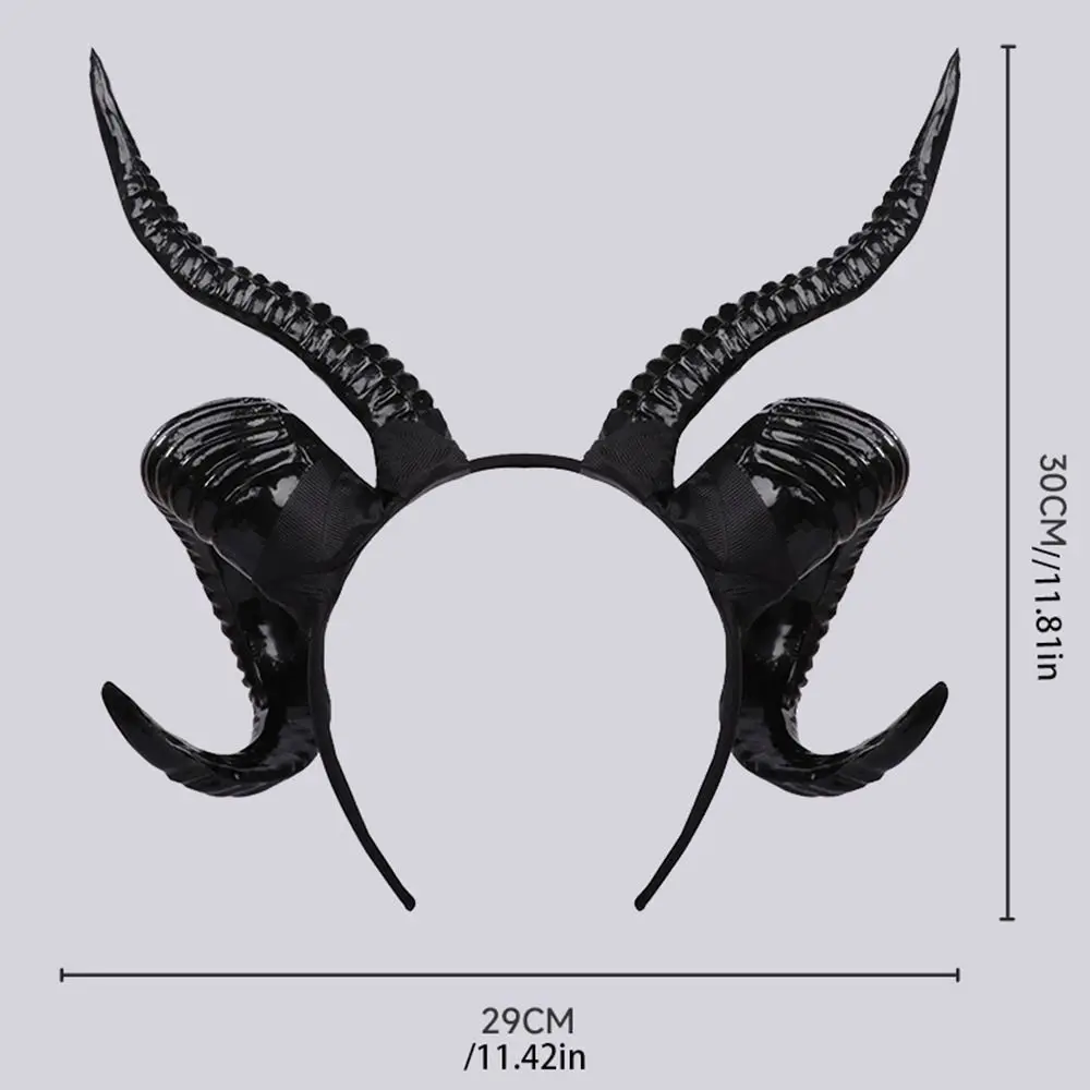 Sheep Horns Headband, Halloween Headwear For Party Dress Up Costume Cosplay Prop Hairband Devil Witch Demon Horns