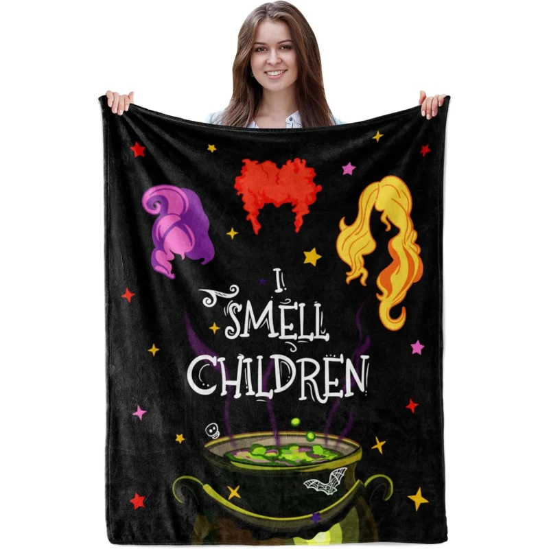 

Halloween Family Gift Blanket Horror Decoration Watching Movies Blanket Four Seasons Family Bedroom Sofa Comfortable Soft Blanke