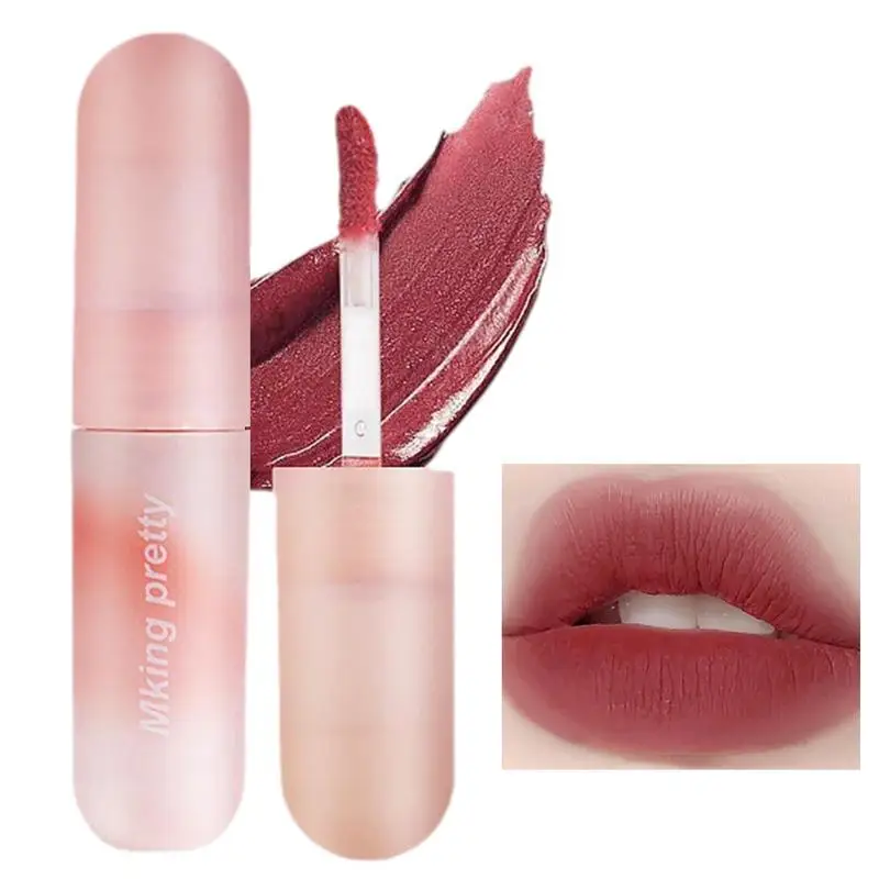 1pcs Lipstick Lip Gloss Makeup Waterproof Velvet Non-stick Cup 6 Colors Lip Tinted Matte Long Lasting Sexy Red Liquid Lip Stick