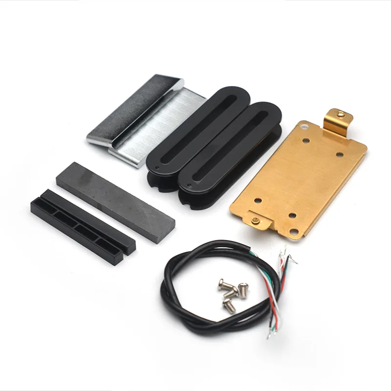 

DIY Guitar Pickup Kit Dual Rail Dual Coil Pickups Rounded Corner Rails Blade Humbucker Pickup Kits N-10K/B-16K Guitars Parts