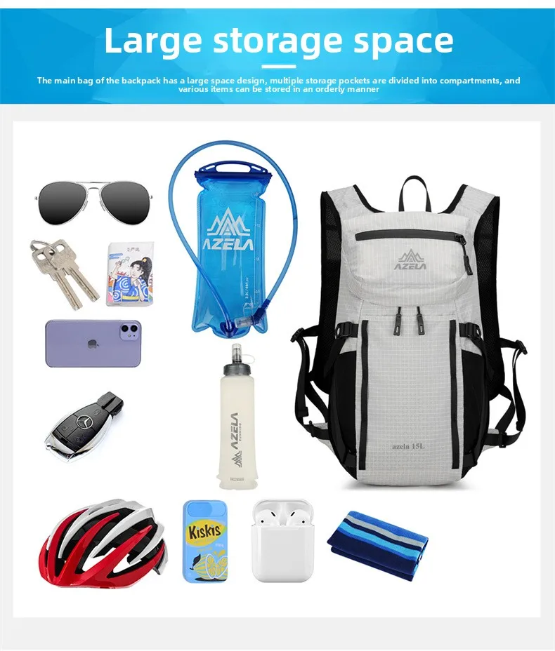 15L Ultraleichter Wanderrucksack Wasserdichter Outdoor-Sport-Reiserucksack für Männer Frauen Camping Klettern Radfahren Tasche – Detail 8
