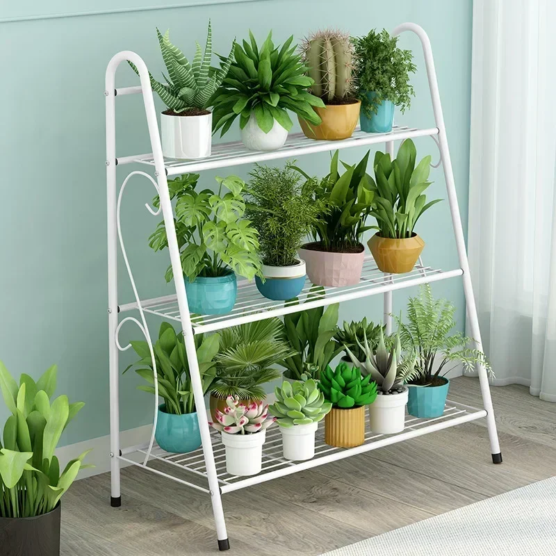 3 Layers Iron Flower Pot Stands Plant Shelf Stand Succulent Rack Balcony Simple Indoor Garden Shelves Shoes Book Rack Home Decor