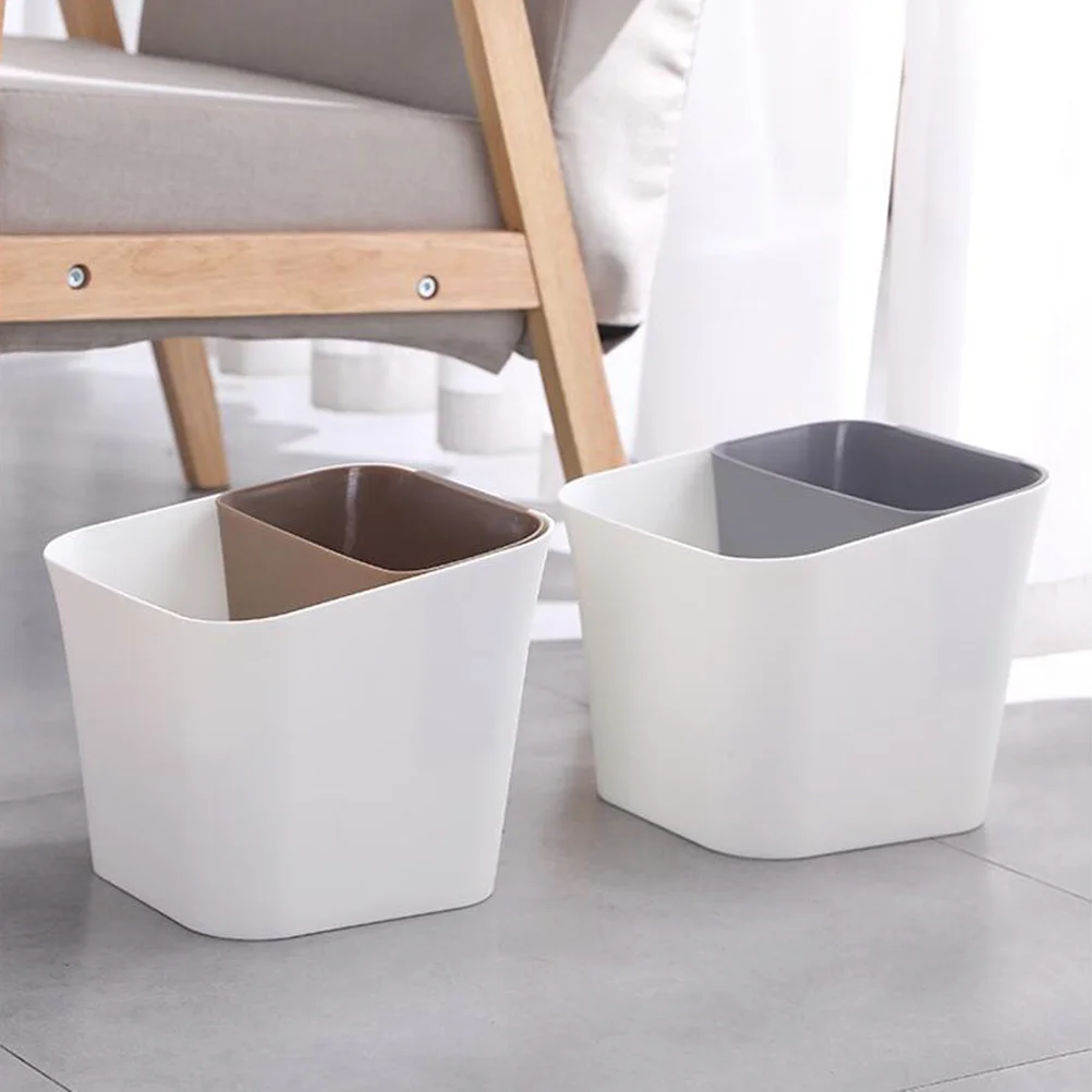 

Dry Wet Separation Trash Can Pp Material Eco-Friendly Odorless Plastic Garbage Bin For Home Office Use Grey