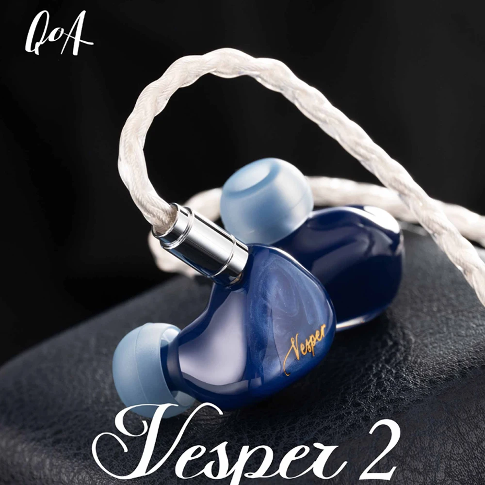 Original Kinera QOA Vesper 2 In Ear HiFi Earphone 1DD Hybrid Driver Headset Monitor IEMs Music DJ Headphone Audiophile Earbuds