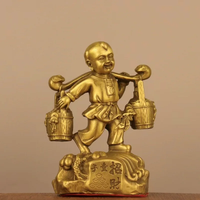 - figurine made of pure copper, a good fortune-bringing and wealth-giving boy, suitable for home, office, desk