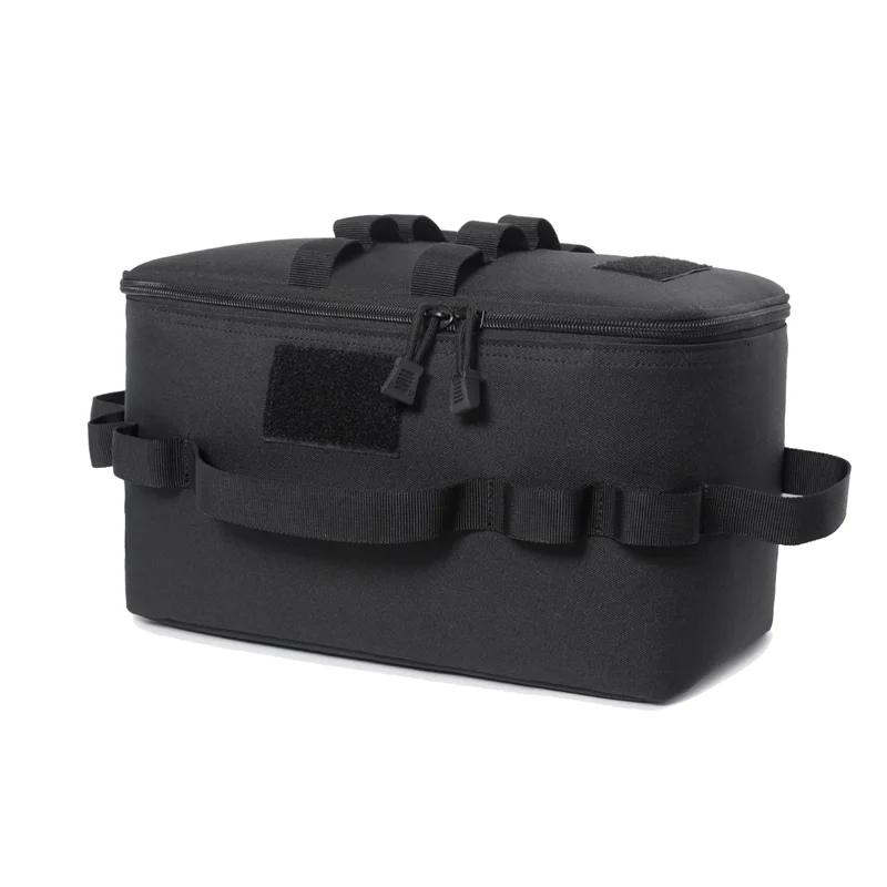 

Outdoor Camping Storage Bag Gas Stove Canister Pot Carry Bag Picnic Bag Cookware Utensils Organizer Black-ABJQ