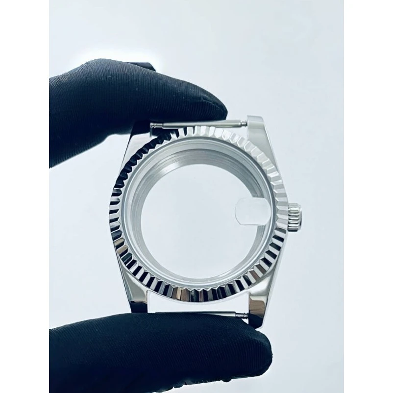 Waterproof Watch Case 36/40mm Fluted Bezel, Sapphire Glass Date Magnifier Transparent Back for NH34 NH35 ETA2824 PT5000
