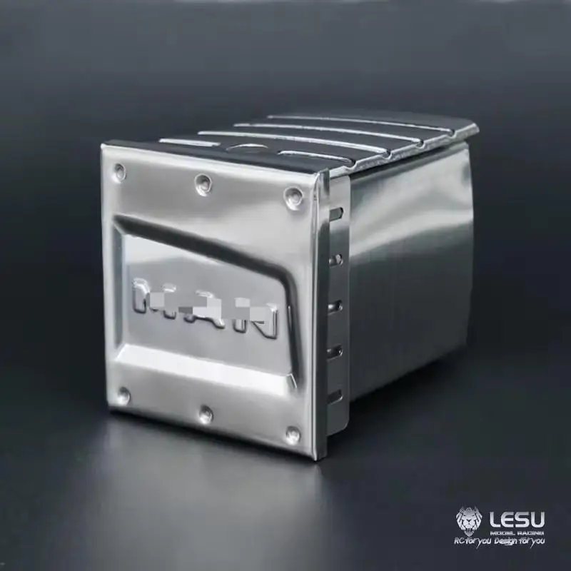 LESU – réservoir d'échappement en métal 46MM, pour camion tracteur RC 1/14 TAMIYA MAN, volquete, modèle de voiture à monter soi-même