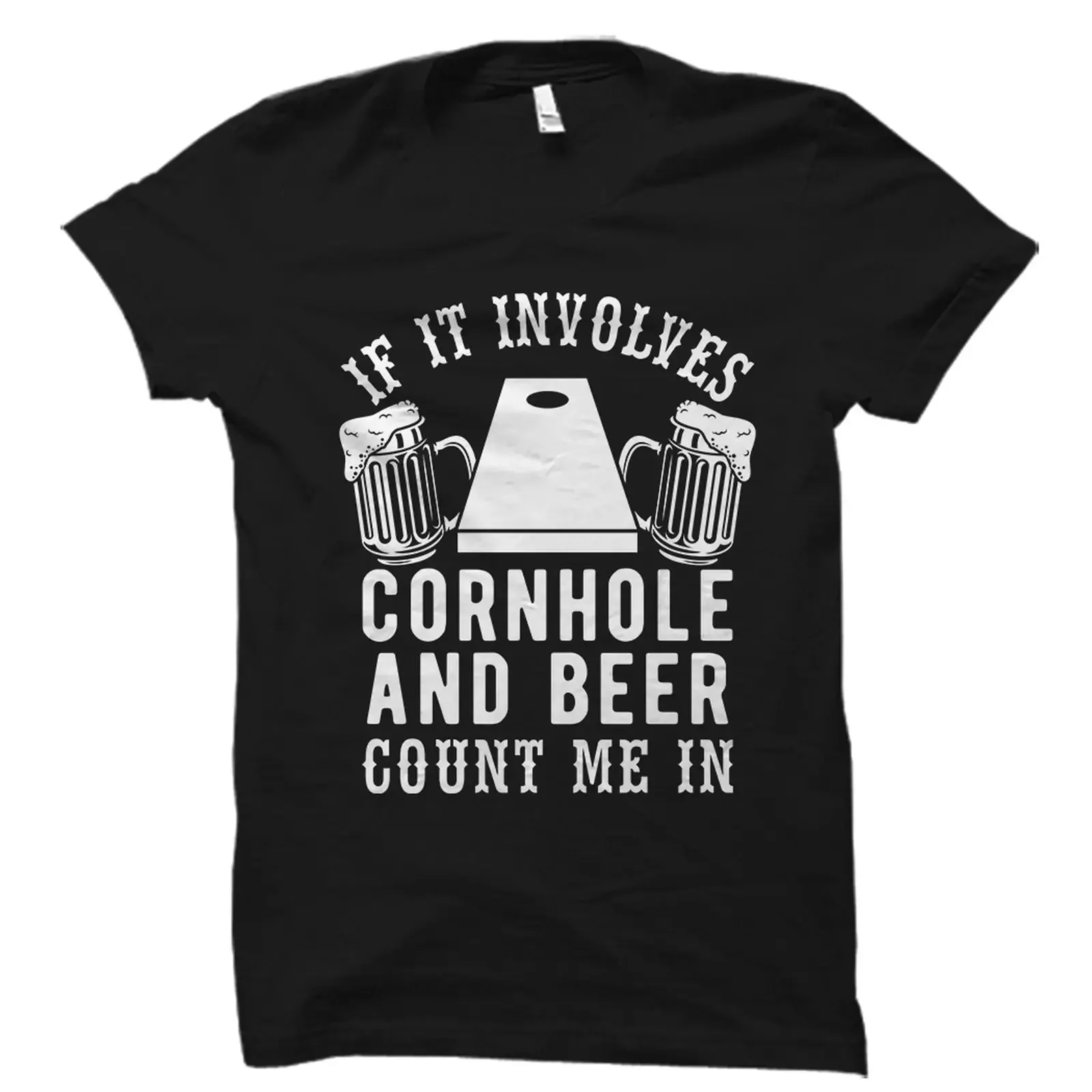 Funny If It Involves Cornhole And Beer T Shirt Bag Toss Game Drinking Outdoor Yard for Lovers vintage Washed Unisex Slightly