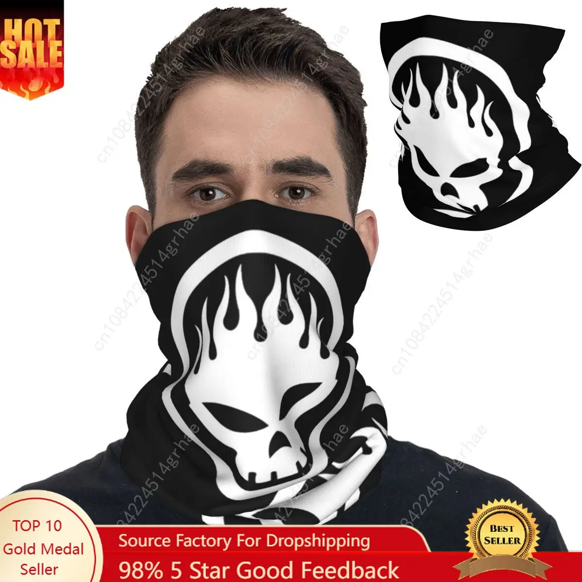 

The Offspring Gold Rock Band Bandana Neck Cover Printed Mask Scarf Multi-use Headwear Cycling for Men Women Adult Breathable