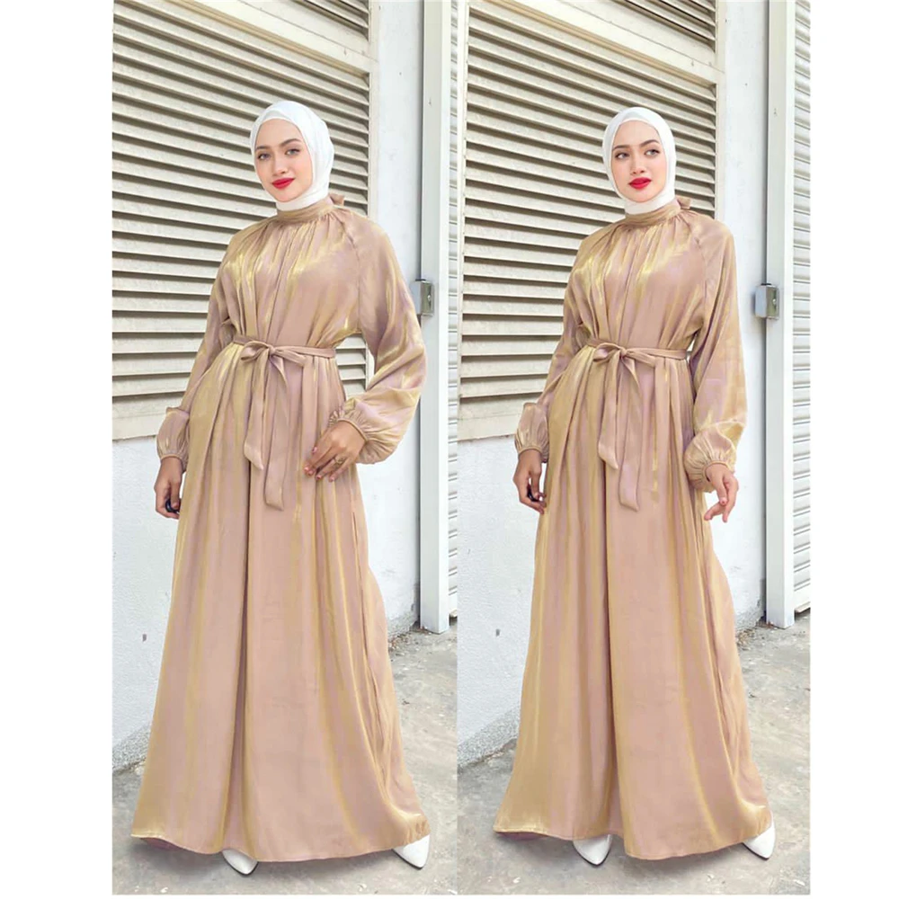 

Elegant Shiny Muslim Women Abaya Long Maxi Dress Turkey Kaftan Eid Party Modest Islam Ramadan Dubai Arab Robe Jalabiya Vestidos