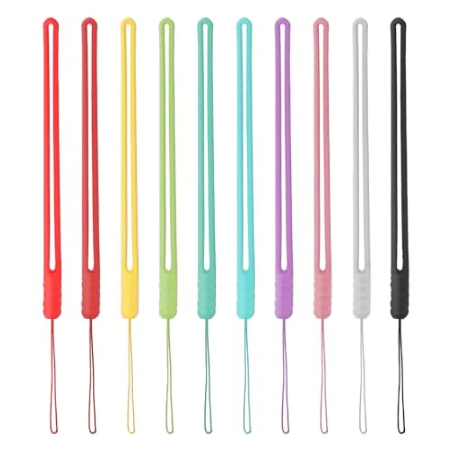 

10 шт. силиконовый ремешок на запястье с защитой от потерь, короткий маленький ремешок на запястье, красочный ремешок на запястье для мобильных телефонов Cam