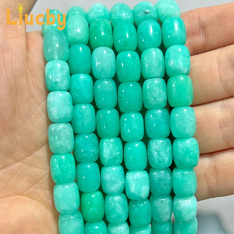 

Natural Stone Fruit Green Bucket Beads Gemstone beads For Jewelry Making decoration Necklace Accessories 9*11mm 15" Wholesales