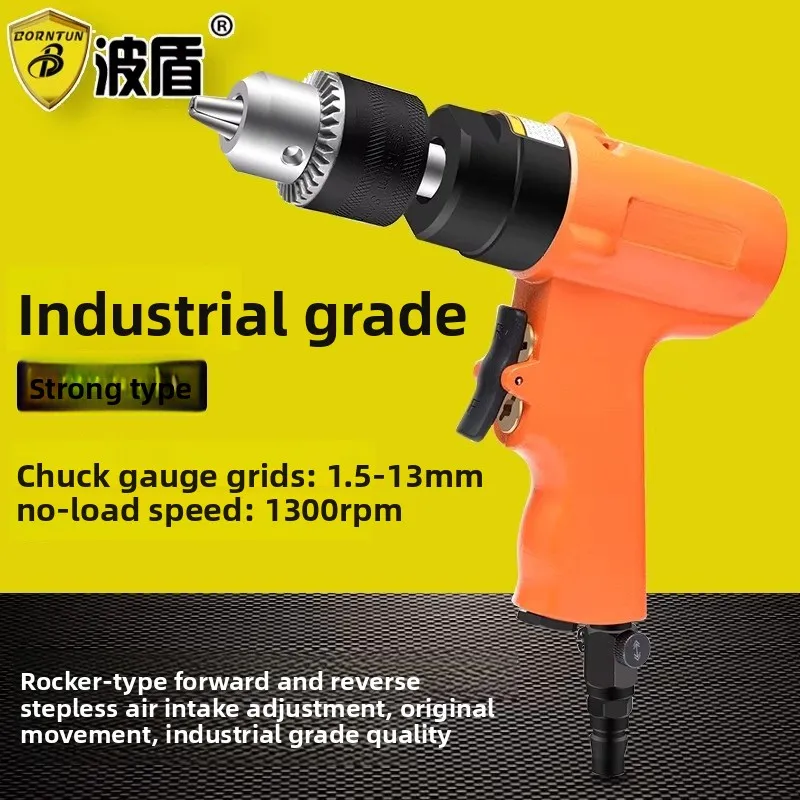 Pneumatic Drill 1.5-13mm Three-Jaw Air Drill Gun-Type Air Drill Pneumatic Tapping Machine Bd-7211