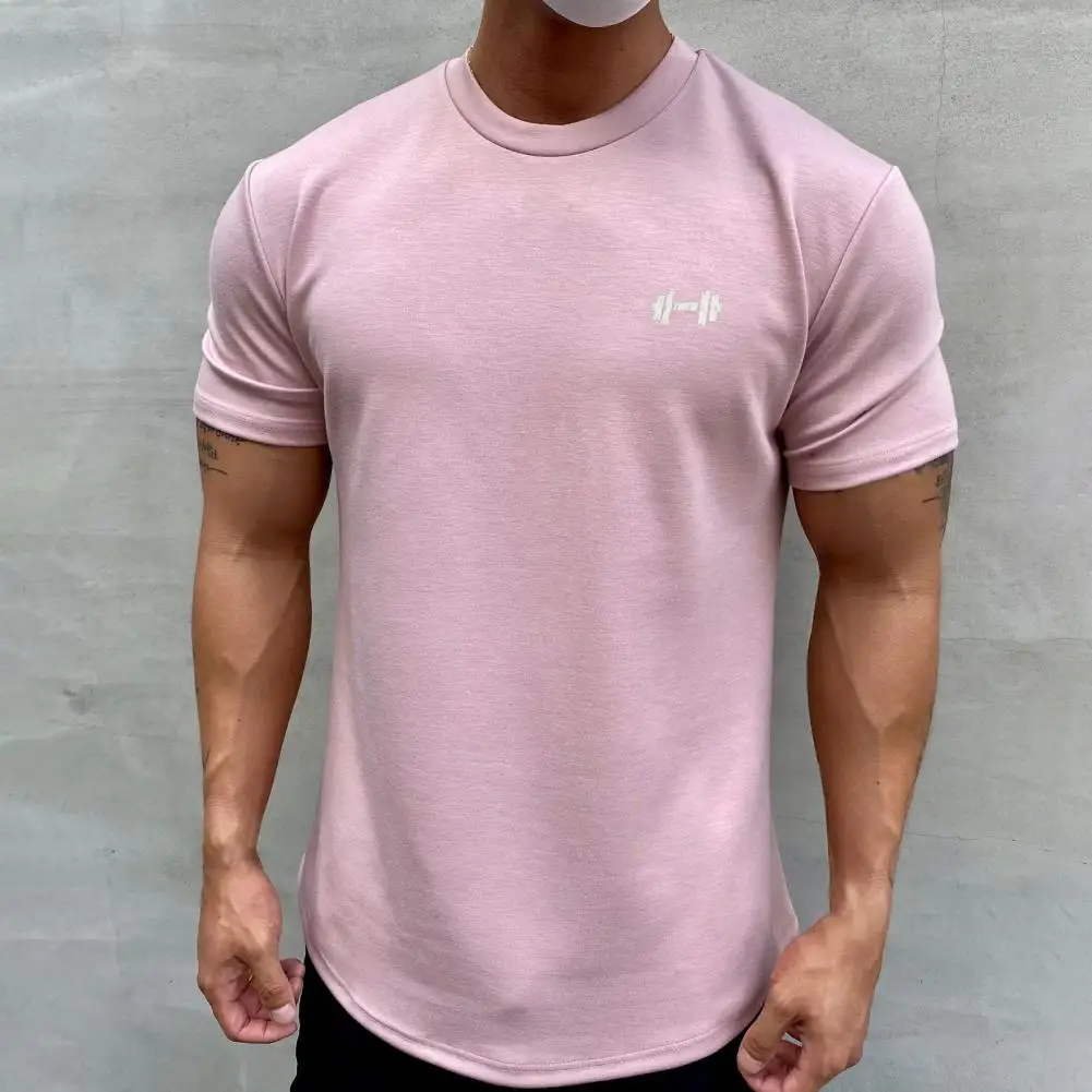 2022 Men T-shirt Male Sports Gym Muscle Fitness T Shirt Blouses Loose Half Sleeve Summer Bodybuilding Tee Tops Men\'s Clothing