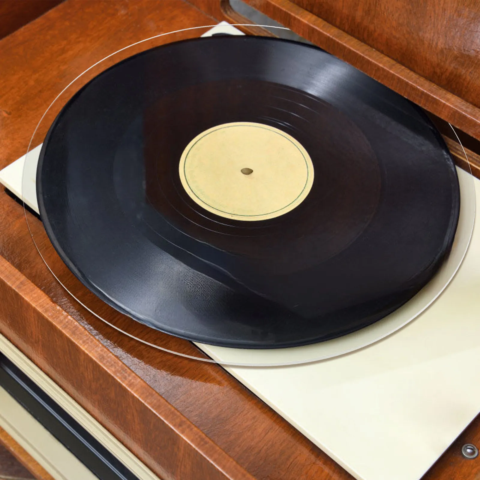 

Премиальный коврик для проигрывателей винила из прозрачного акрила для улучшения чёткости звука и снижения вибрации