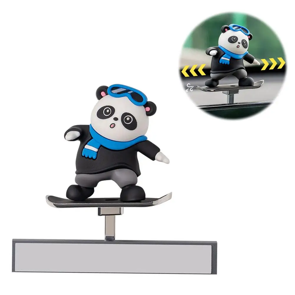 Car Panda Skateboard Ornaments Floating Screen Dashboard Decoration Accessories Interior Universal Automotive V7A3 - Image 2