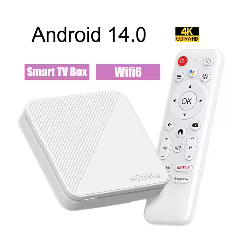 Smart TV Box H96 MAX H313 Android 14 Wifi6 Set Top Box Remote Control 4K Voice Assistant Media Player TV Box 2GB 8GB 16GB