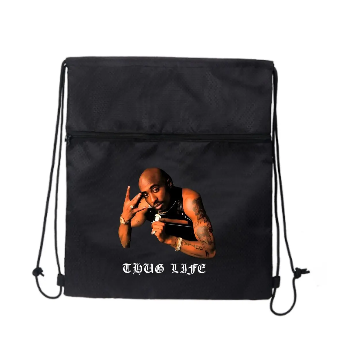 

Tupac Shakur Artwork Модный рюкзак на шнурке Портативный дорожный рюкзак