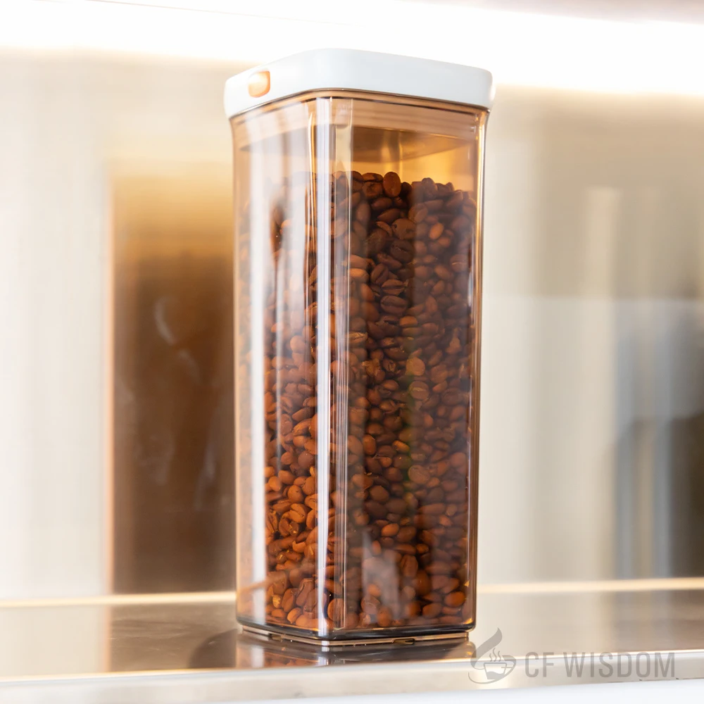 CF WISDOM Tabung Penyimpanan Biji Kopi Wadah Baja Tahan Karat Kedap Udara Toples Makanan Ringan Tahan Lembab Pelestarian Tersegel Tahan Lama.