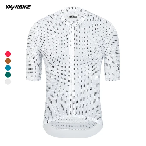 YKYWBIKE-Camiseta de ciclismo para hombre, camiseta de manga corta sin costuras a la moda para bicicleta de carretera SPF 50+, ropa de ciclismo de verano para MTB
