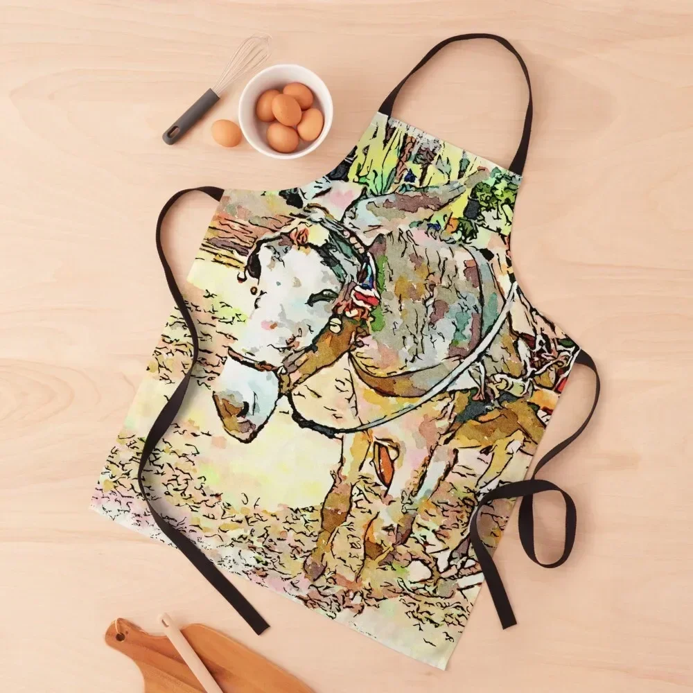 

Donkey with sicilian cart Apron For Cooking Kitchen Apras For Women custom women's kitchen for kitchen useful Apron