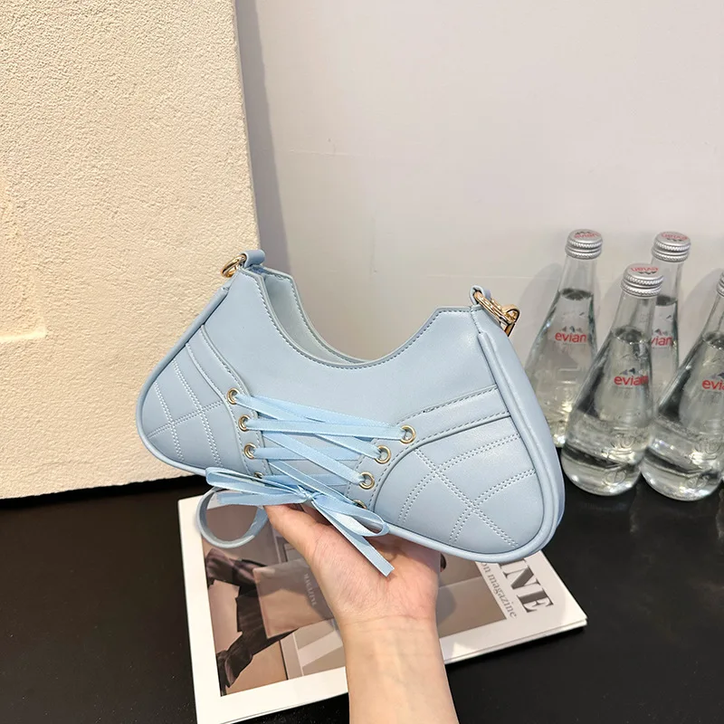 

Женская балетная сумка с нишевыми ремнями, 2025 г., популярная универсальная повседневная сумка через плечо с бантом