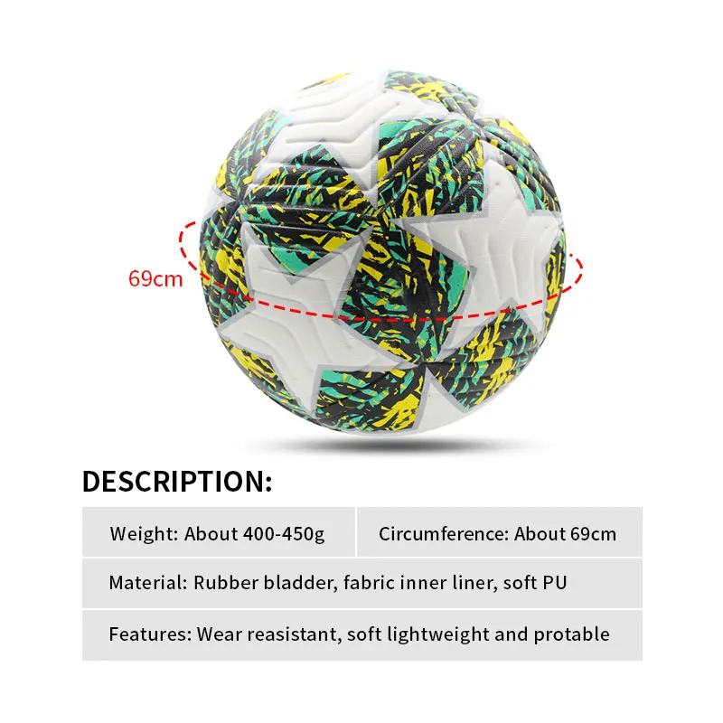 Newest Soccer Ball Professional Football Standard Size 5 Soft PU Material High Quality Outdoor Sports Team Match Training Balls